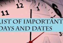 Important Dates and Days