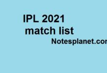 IPL 2021 match list IPL 2021