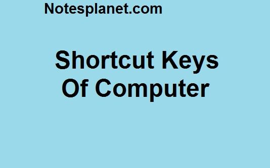 Shortcut Keys Of Computer Shortcut Keys Of Computer