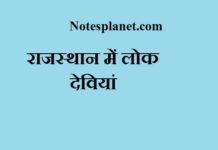 राजस्थान में लोक देवियां || प्रमुख देवियां राजस्थान में लोक देवियां