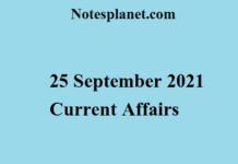 25 September 2021 Current Affairs 25 September 2021 Current Affairs