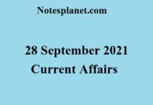 28 September 2021 Current Affairs 28 September 2021 Current Affairs