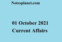01 October 2021 Current Affairs 01 October 2021 Current Affairs