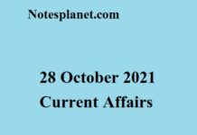 28 October 2021 Current Affairs 28 October 2021 Current Affairs