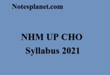 NHM UP CHO Syllabus 2021 NHM UP CHO Syllabus 2021