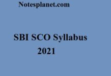 SBI SCO Syllabus 2021 SBI SCO Syllabus 2021