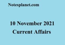 10 November 2021 Current Affairs 10 November 2021 Current Affairs
