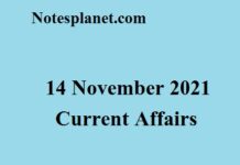 14 November 2021 Current Affairs 14 November 2021 Current Affairs