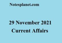 29 November 2021 Current Affairs 29 November 2021 Current Affairs