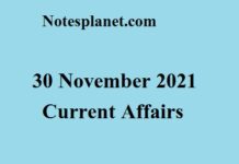 30 November 2021 Current Affairs 30 November 2021 Current Affairs