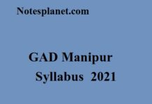 GAD Manipur Syllabus 2021 GAD Manipur Syllabus 2021