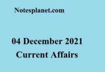 04 December 2021 Current Affairs 04 December 2021 Current Affairs
