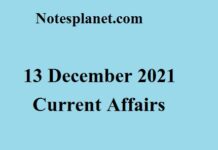 13 December 2021 Current Affairs 13 December 2021 Current Affairs