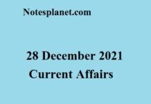 28 December 2021 Current Affairs 28 December 2021 Current Affairs