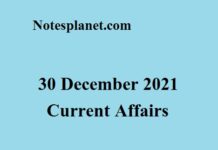30 December 2021 Current Affairs 30 December 2021 Current Affairs