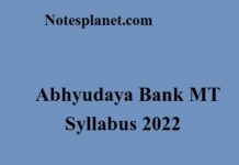 Abhyudaya Bank MT Syllabus 2022 Abhyudaya Bank MT Syllabus 2022