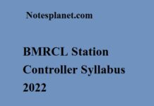 BMRCL Station Controller Syllabus 2022 BMRCL Station Controller Syllabus 2022