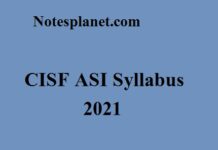 CISF ASI Syllabus 2021 CISF ASI Syllabus 2021
