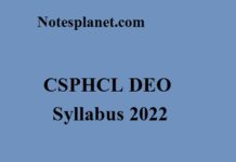 CSPHCL DEO Syllabus 2022 CSPHCL DEO Syllabus 2022