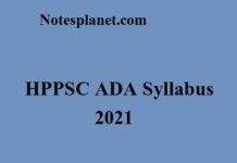HPPSC ADA Syllabus 2021 HPPSC ADA Syllabus 2021
