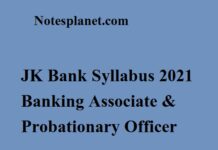 JK Bank Syllabus 2021: Banking Associate & PO JK Bank Syllabus 2021