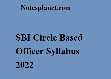 SBI CBO Syllabus 2022