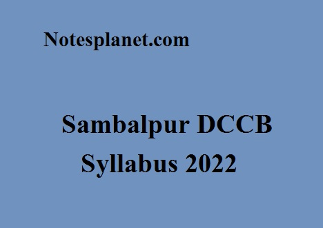 Sambalpur DCCB Syllabus 2022