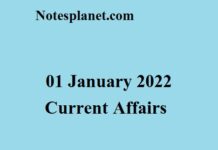01 January 2022 Current Affairs 01 January 2022 Current Affairs