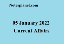 05 January 2022 Current Affairs 05 January 2022 Current Affairs