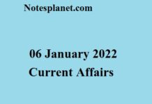 06 January 2022 Current Affairs 06 January 2022 Current Affairs