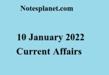 10 January 2022 Current Affairs 10 January 2022 Current Affairs