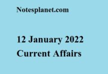 12 January 2022 Current Affairs 12 January 2022 Current Affairs
