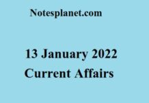 13 January 2022 Current Affairs 13 January 2022 Current Affairs