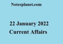 22 January 2022 Current Affairs in English 22 January 2022 Current Affairs