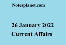 26 January 2022 Current Affairs 26 January 2022 Current Affairs