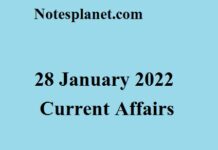 28 January 2022 Current Affairs 28 January 2022 Current Affairs