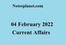 04 February 2022 Current Affairs 04 February 2022 Current Affairs