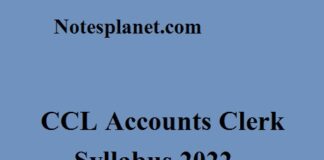 CCL Accounts Clerk Syllabus 2022