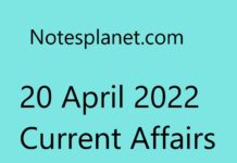 20 April 2022 Current Affairs 20 April 2022 Current Affairs