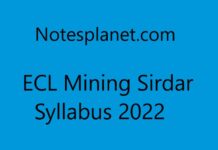 ECL Mining Sirdar Syllabus 2022 ECL Mining Sirdar Syllabus 2022
