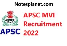 APSC MVI Recruitment 2022 APSC MVI Recruitment 2022