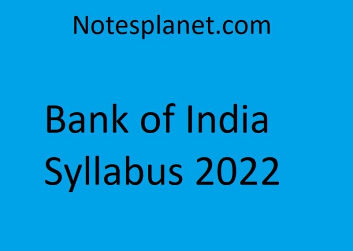 Bank of India Syllabus 2022