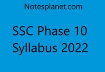 SSC Phase 10 Syllabus 2022