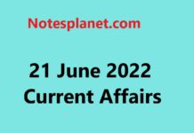 21 June 2022 Current Affairs