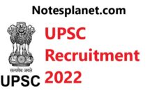 UPSC Recruitment 2022 UPSC Recruitment 2022