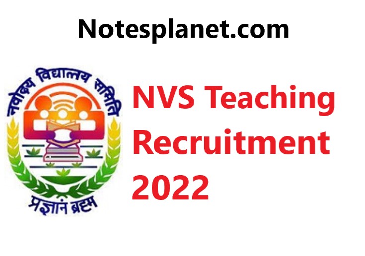 NVS Teaching Recruitment 2022