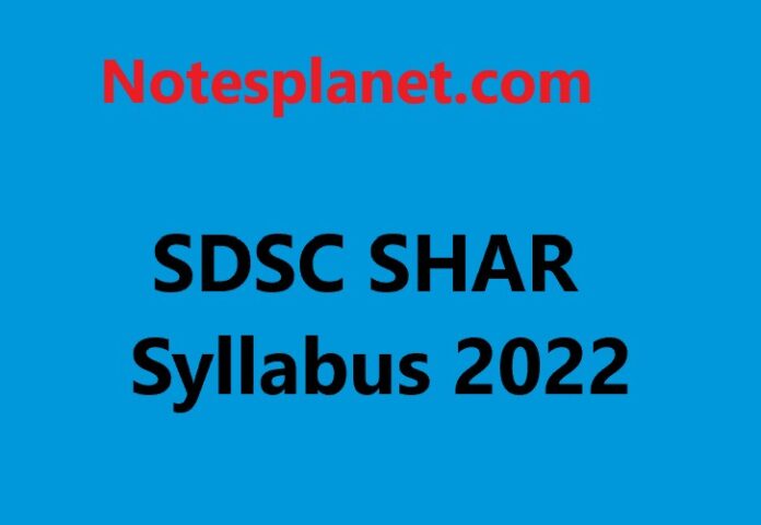 SDSC SHAR Syllabus 2022