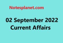 02 September 2022 Current Affairs 02 September 2022 Current Affairs