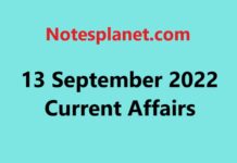13 September 2022 Current Affairs 13 September 2022 Current Affairs