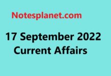 17 September 2022 Current Affairs 17 September 2022 Current Affairs